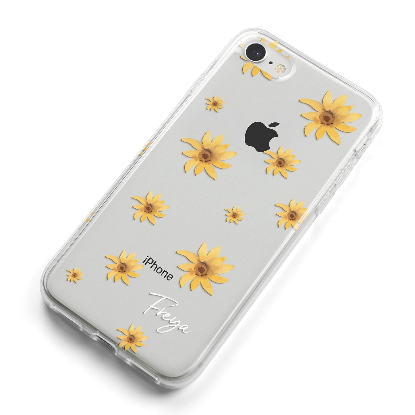 Personalised Yellow Lily iPhone 8 Bumper Case on Silver iPhone Alternative Image