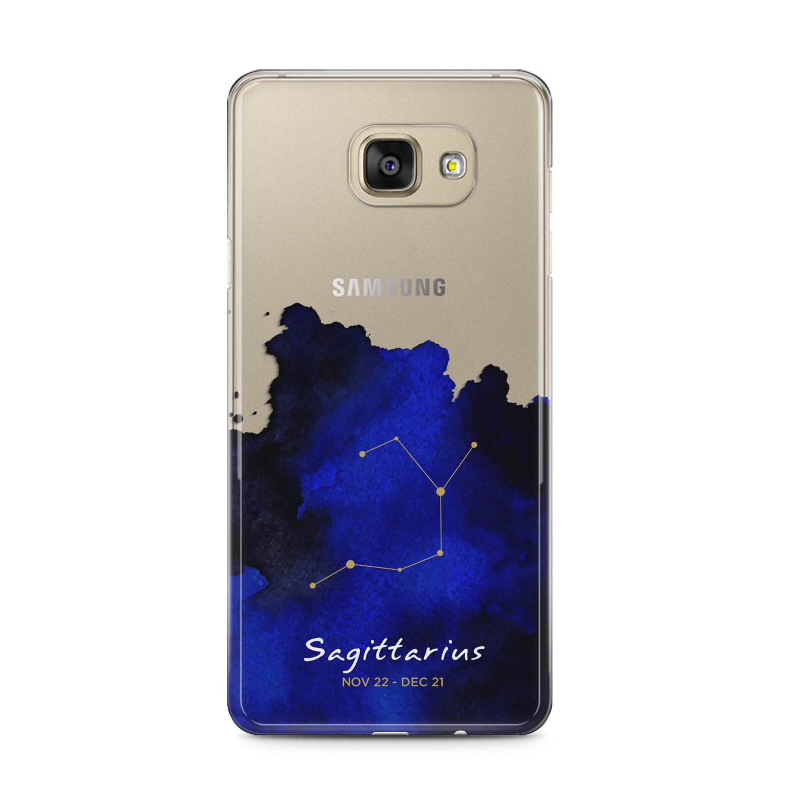 Personalised Zodiac Constellation Star Sign Samsung Galaxy A5 2016 Case on gold phone