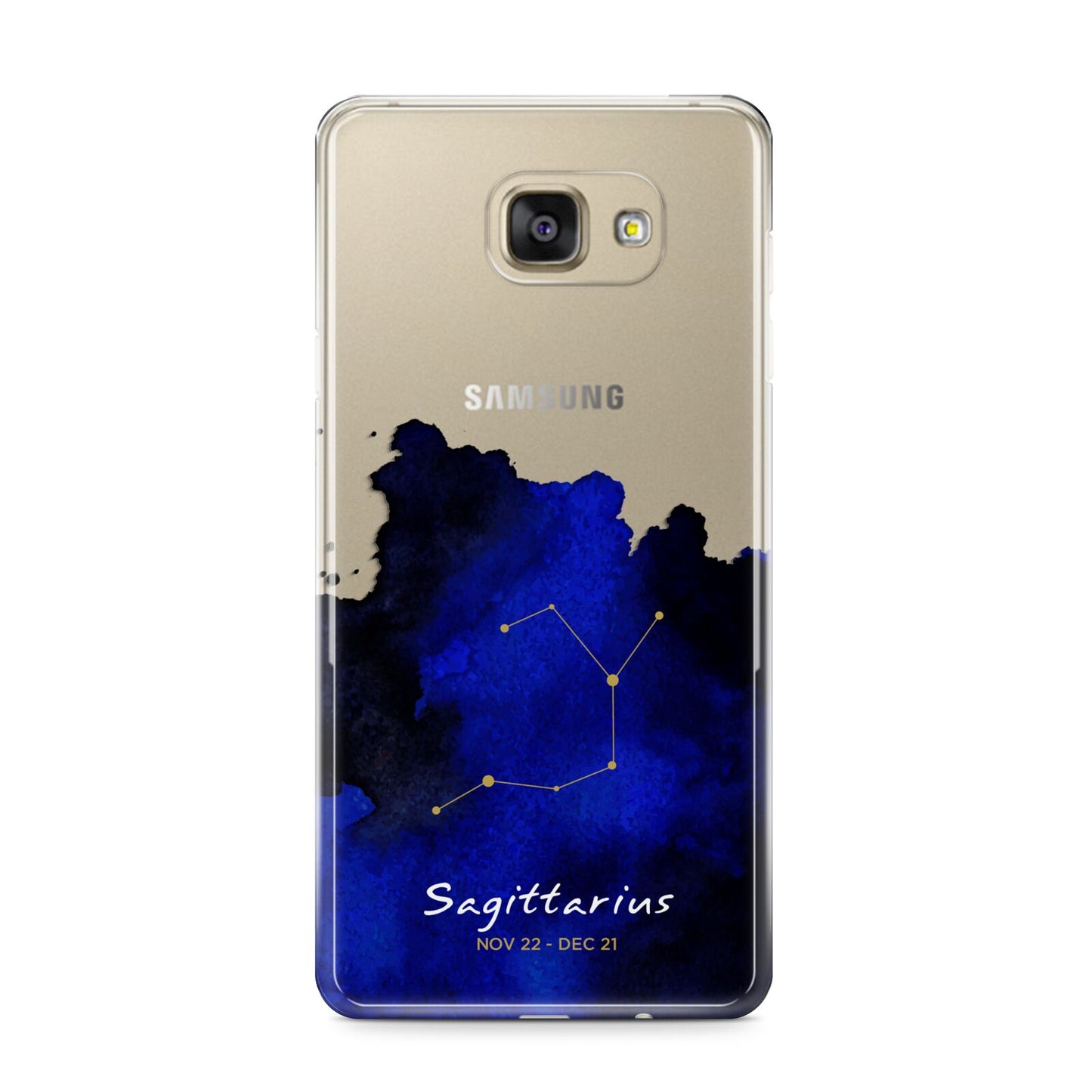 Personalised Zodiac Constellation Star Sign Samsung Galaxy A9 2016 Case on gold phone