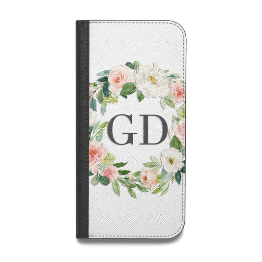 Personalised floral wreath Vegan Leather Flip Samsung Case