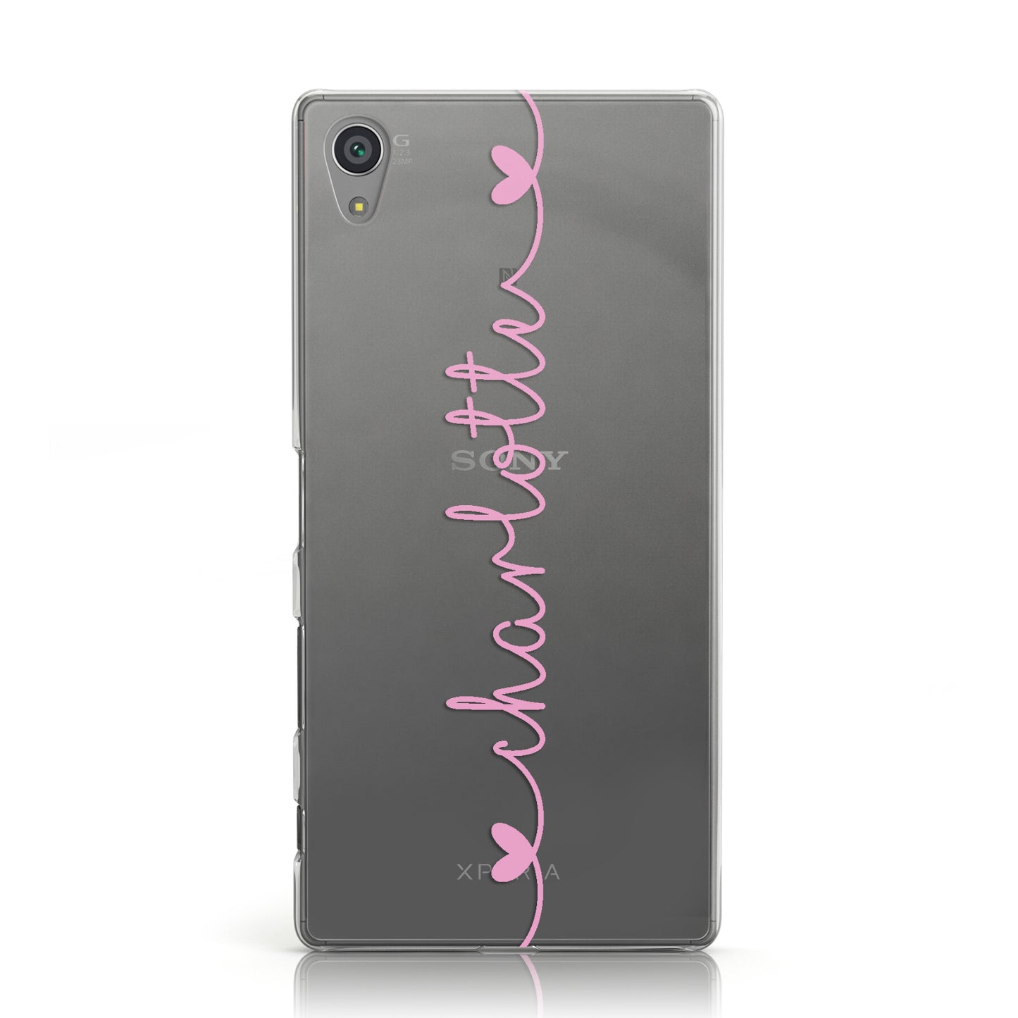 Personalised Pink Handwritten Name Vertical Sony Xperia Case