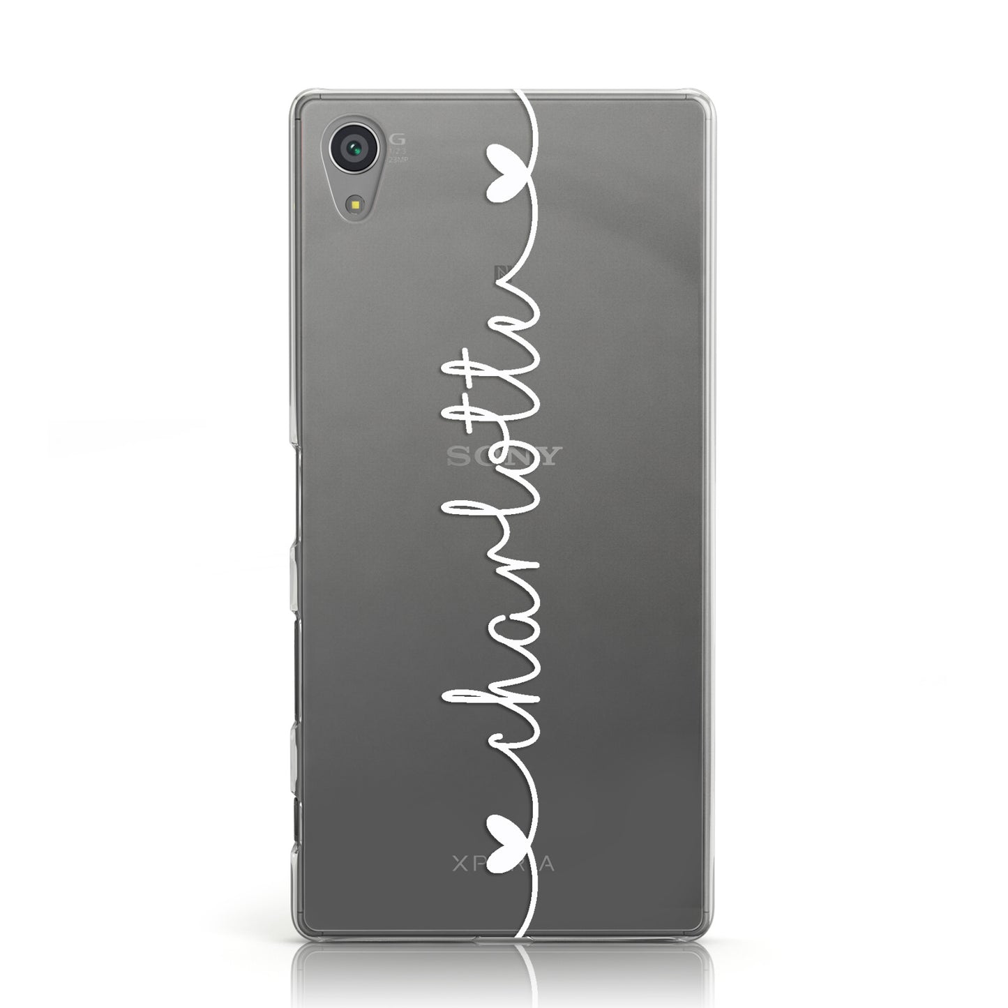 Personalised White Handwritten Name Vertical Sony Xperia Case