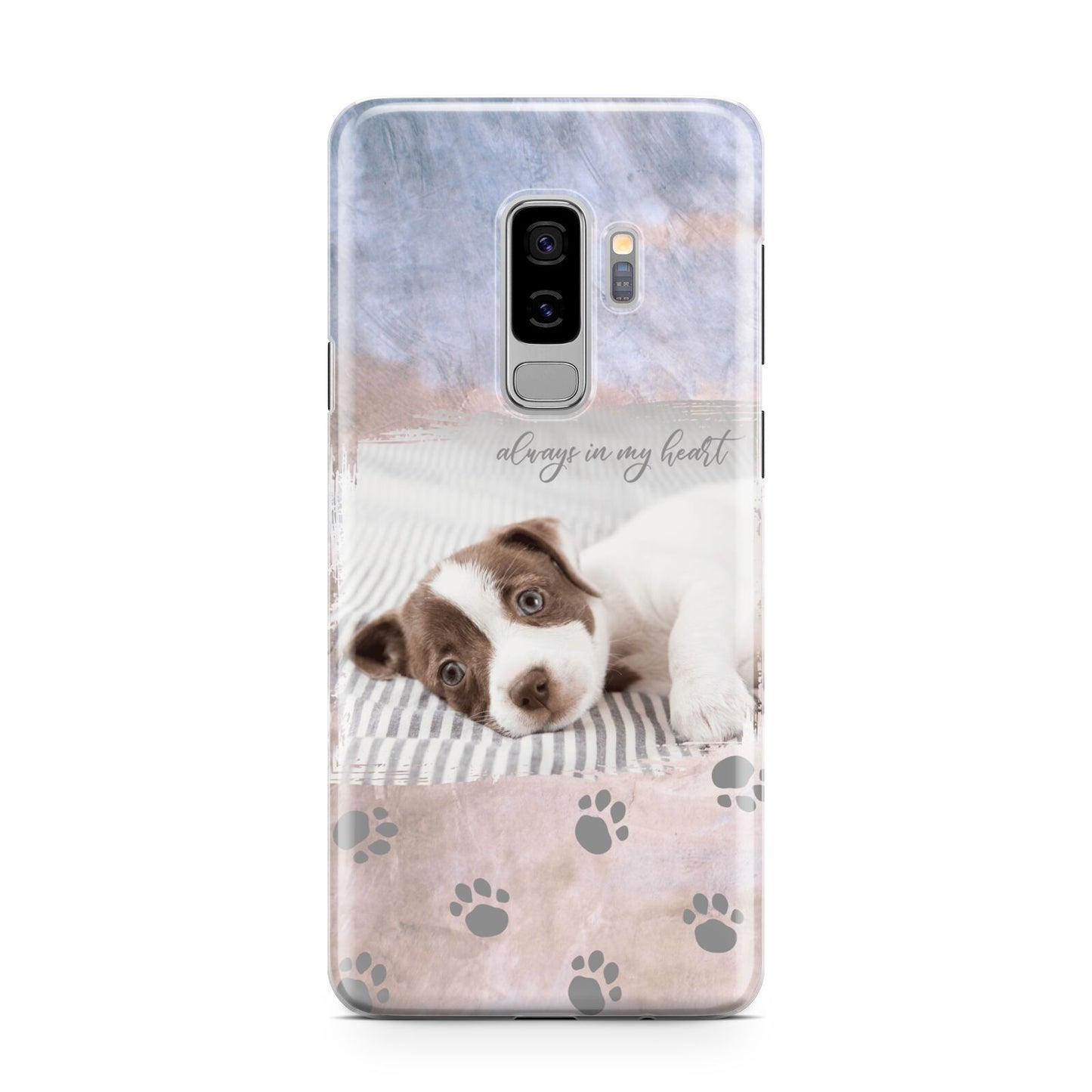 Pet Photo Personalised Samsung Galaxy S9 Plus Case on Silver phone