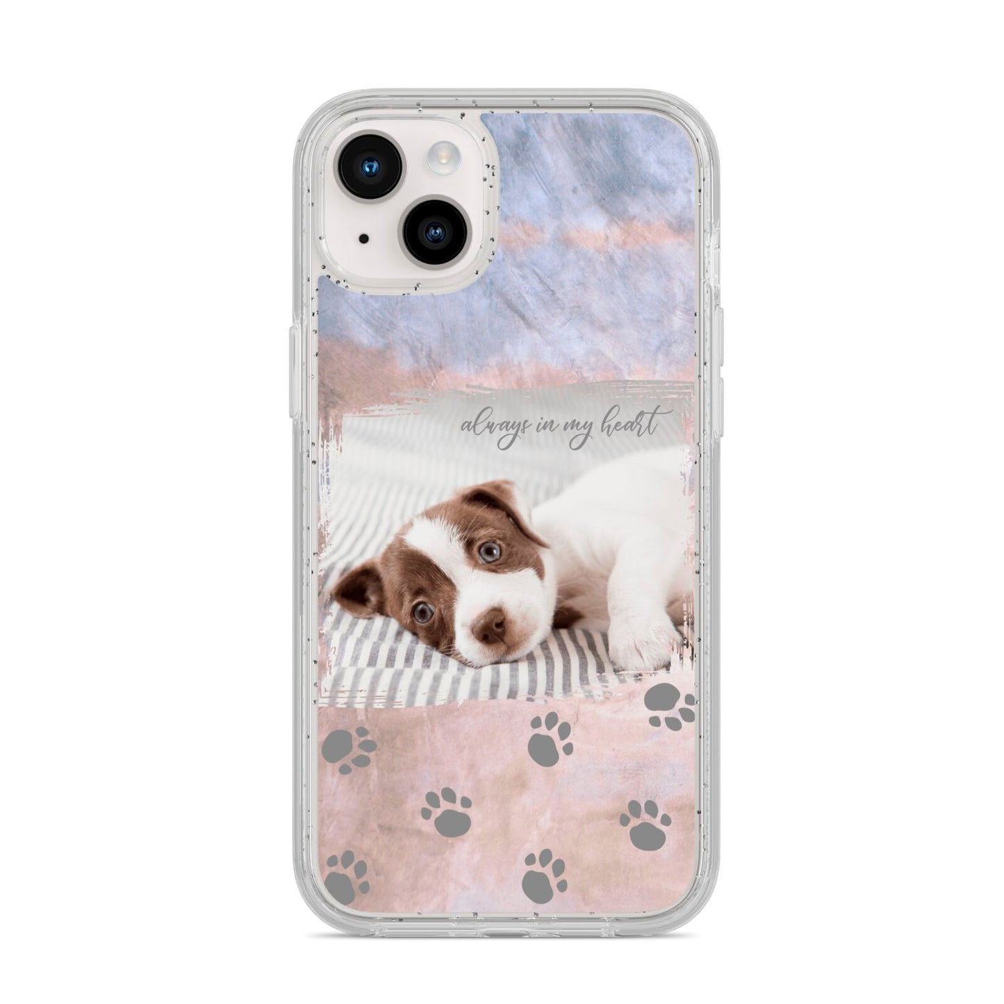 Pet Photo Personalised iPhone 14 Plus Glitter Tough Case Starlight