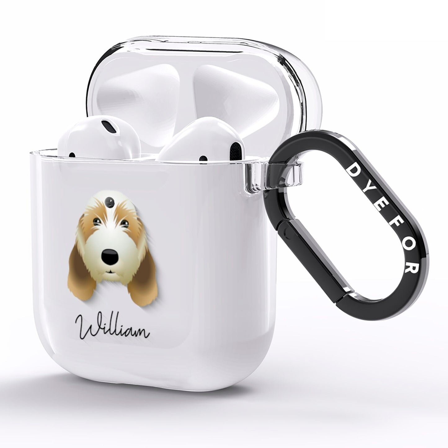 Petit Basset Griffon Vendeen Personalised AirPods Clear Case Side Image