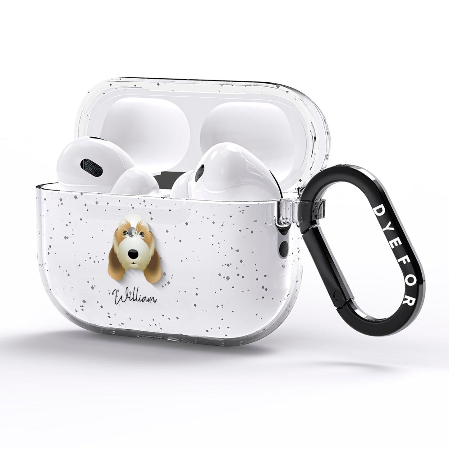 Petit Basset Griffon Vendeen Personalised AirPods Pro Glitter Case Side Image