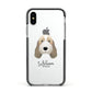 Petit Basset Griffon Vendeen Personalised Apple iPhone Xs Impact Case Black Edge on Silver Phone