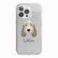 Petit Basset Griffon Vendeen Personalised iPhone 13 Pro TPU Impact Case with Pink Edges