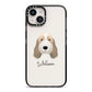 Petit Basset Griffon Vendeen Personalised iPhone 14 Black Impact Case on Silver phone