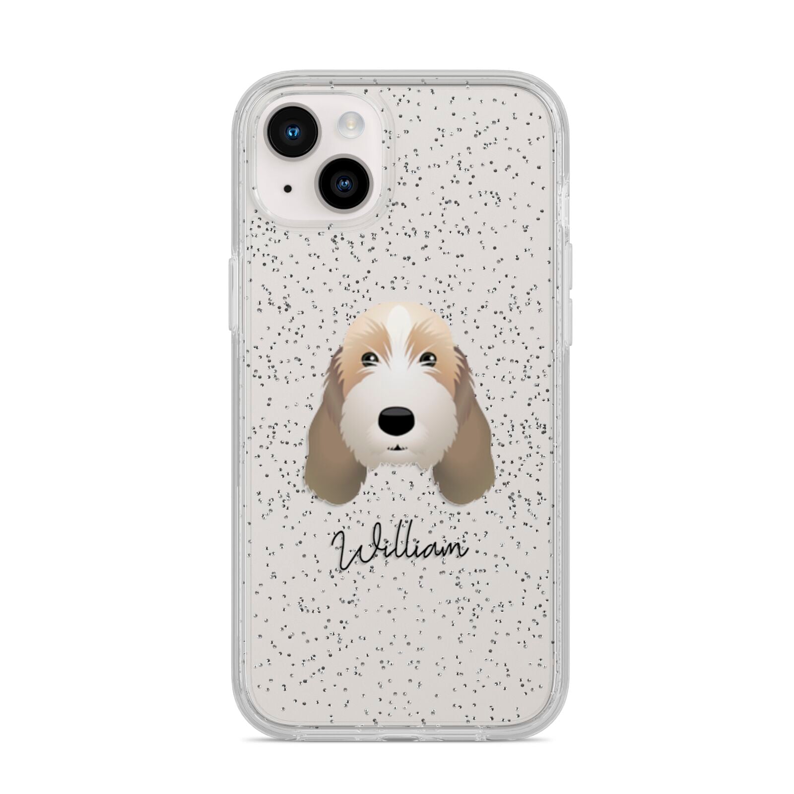 Petit Basset Griffon Vendeen Personalised iPhone 14 Plus Glitter Tough Case Starlight