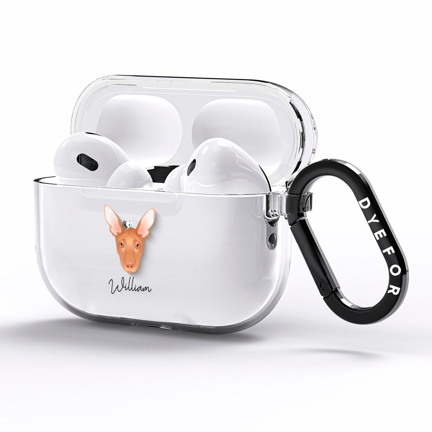 Pharaoh Hound Personalised AirPods Pro Clear Case Side Image