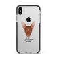 Pharaoh Hound Personalised Apple iPhone Xs Max Impact Case Black Edge on Silver Phone