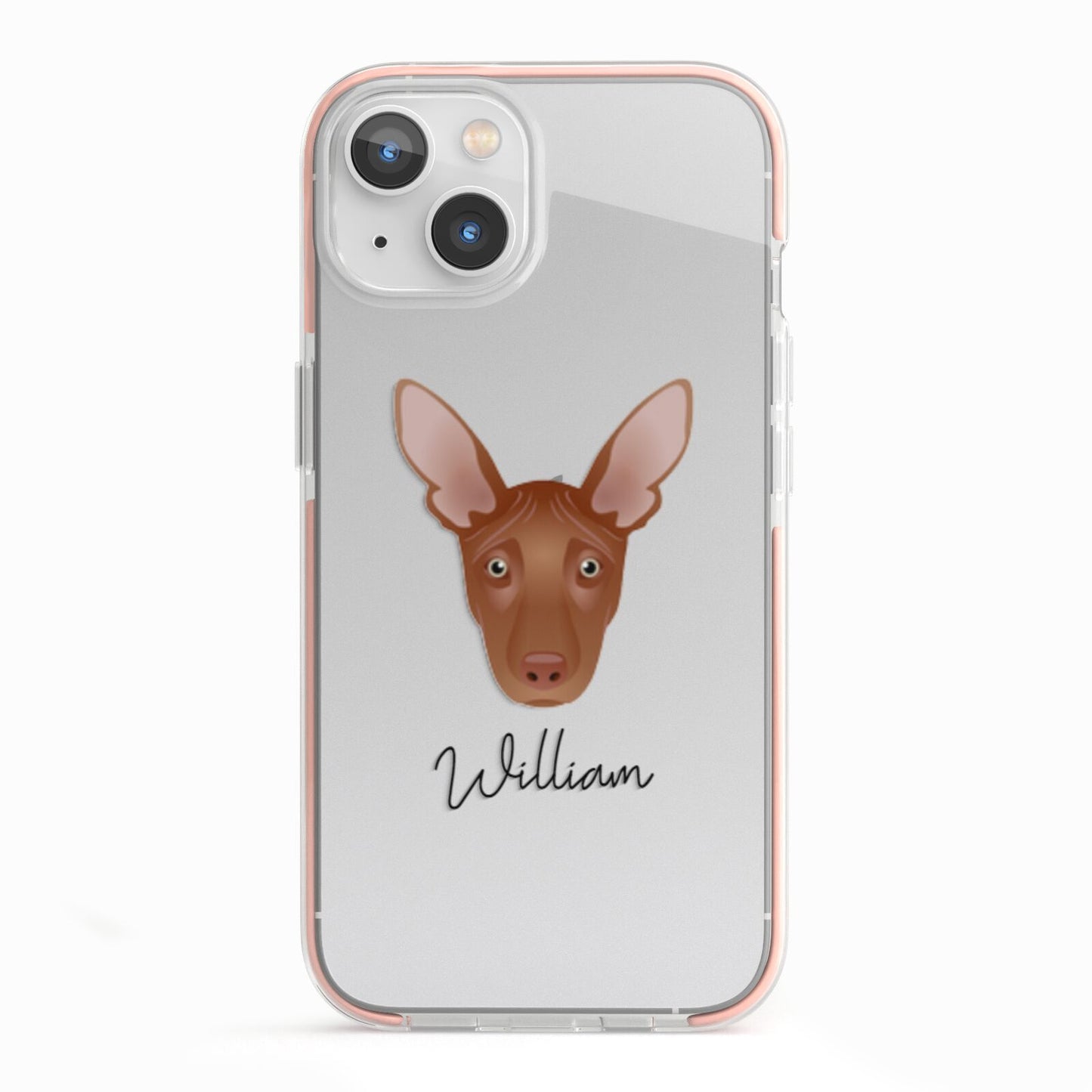 Pharaoh Hound Personalised iPhone 13 TPU Impact Case with Pink Edges