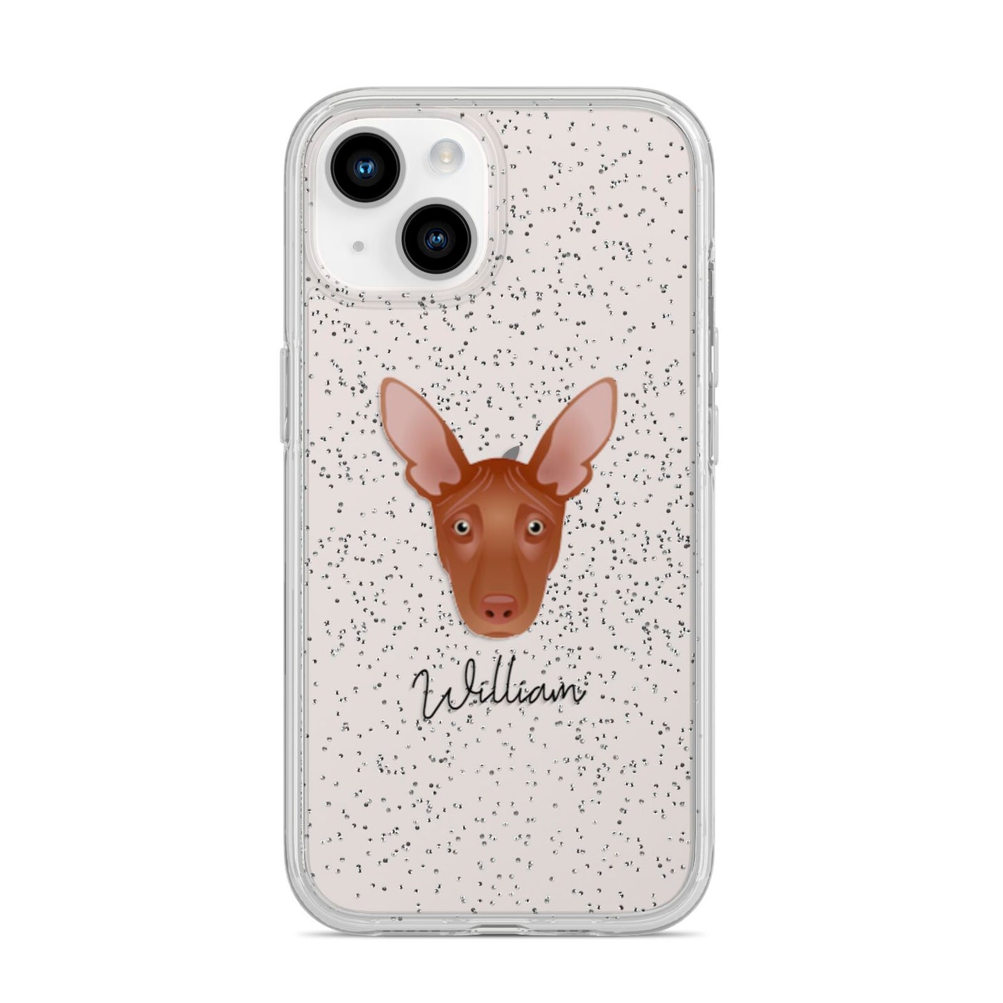 Pharaoh Hound Personalised iPhone 14 Glitter Tough Case Starlight