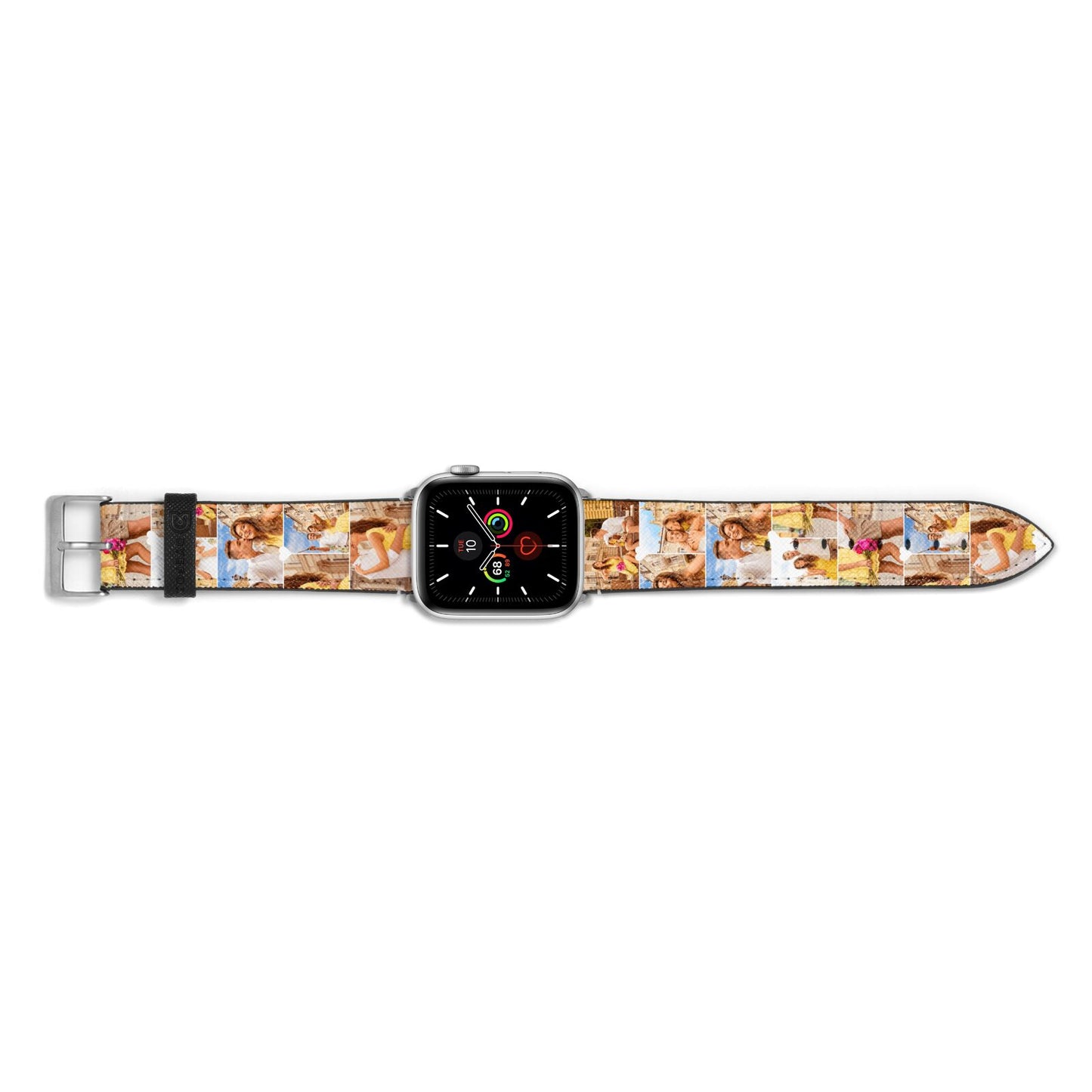 Photo Collage Heart Apple Watch Strap Landscape Image Silver Hardware