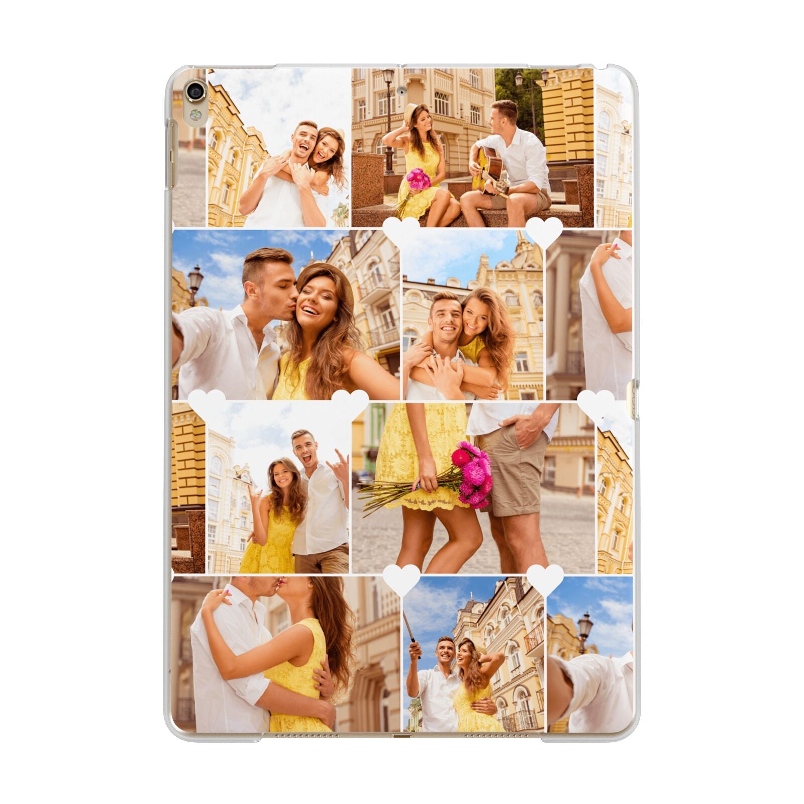 Photo Collage Heart Apple iPad Gold Case