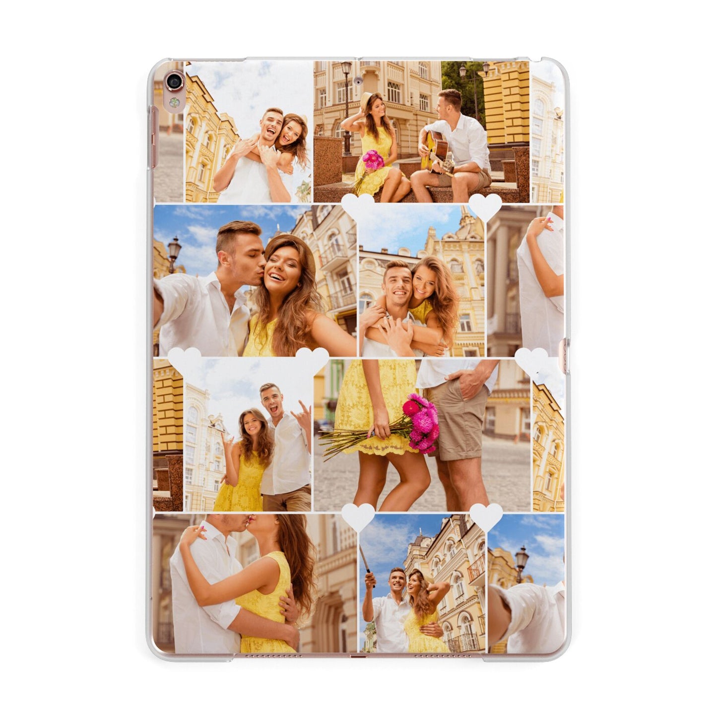 Photo Collage Heart Apple iPad Rose Gold Case