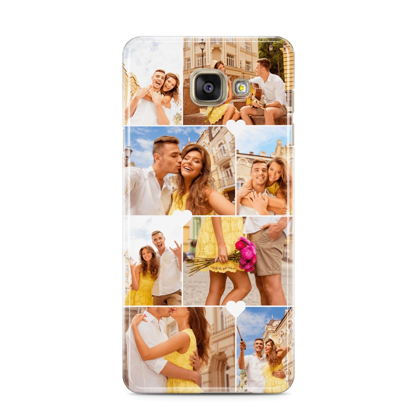 Photo Collage Heart Samsung Galaxy A3 2016 Case on gold phone