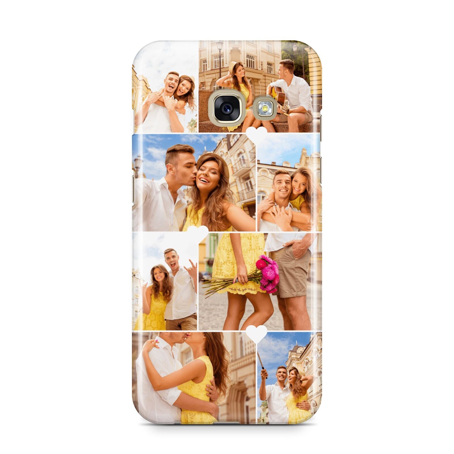 Photo Collage Heart Samsung Galaxy A3 2017 Case on gold phone