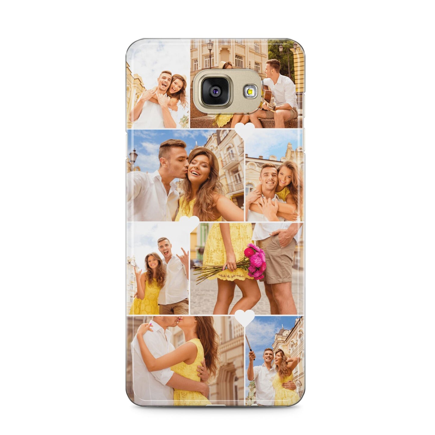 Photo Collage Heart Samsung Galaxy A5 2016 Case on gold phone