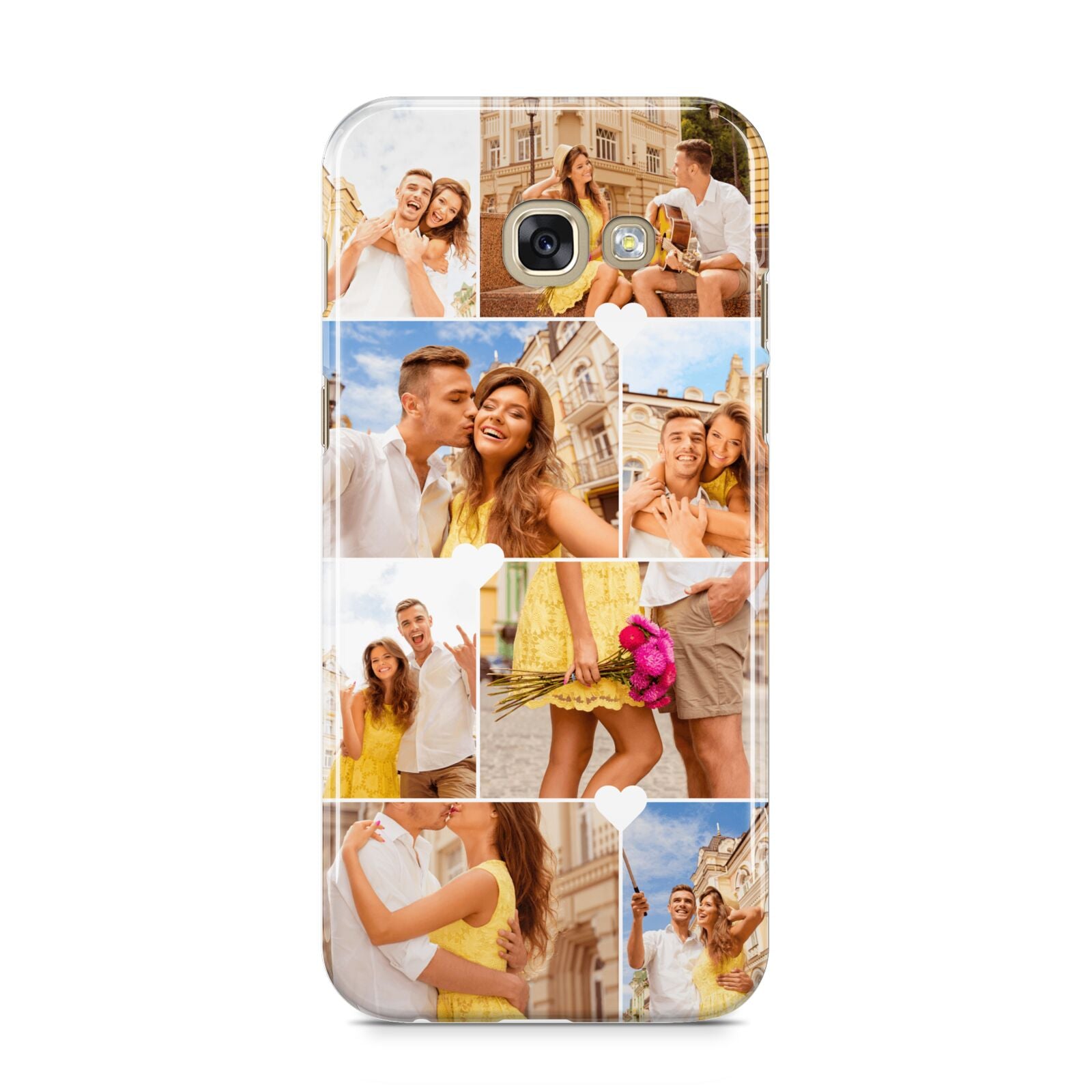 Photo Collage Heart Samsung Galaxy A5 2017 Case on gold phone