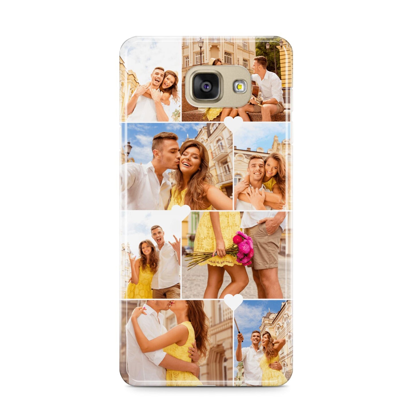 Photo Collage Heart Samsung Galaxy A9 2016 Case on gold phone