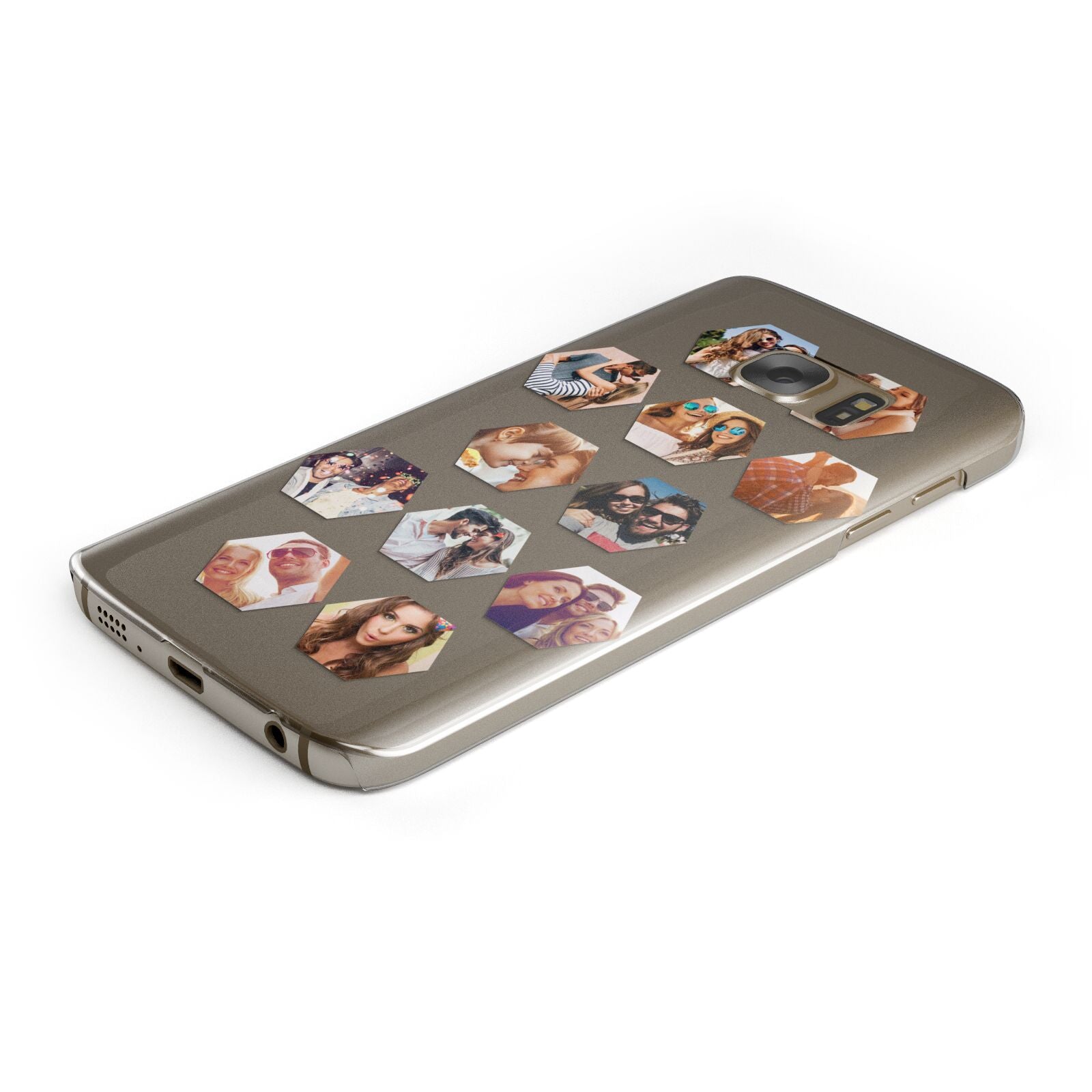 Photo Collage Hexagon Protective Samsung Galaxy Case Angled Image