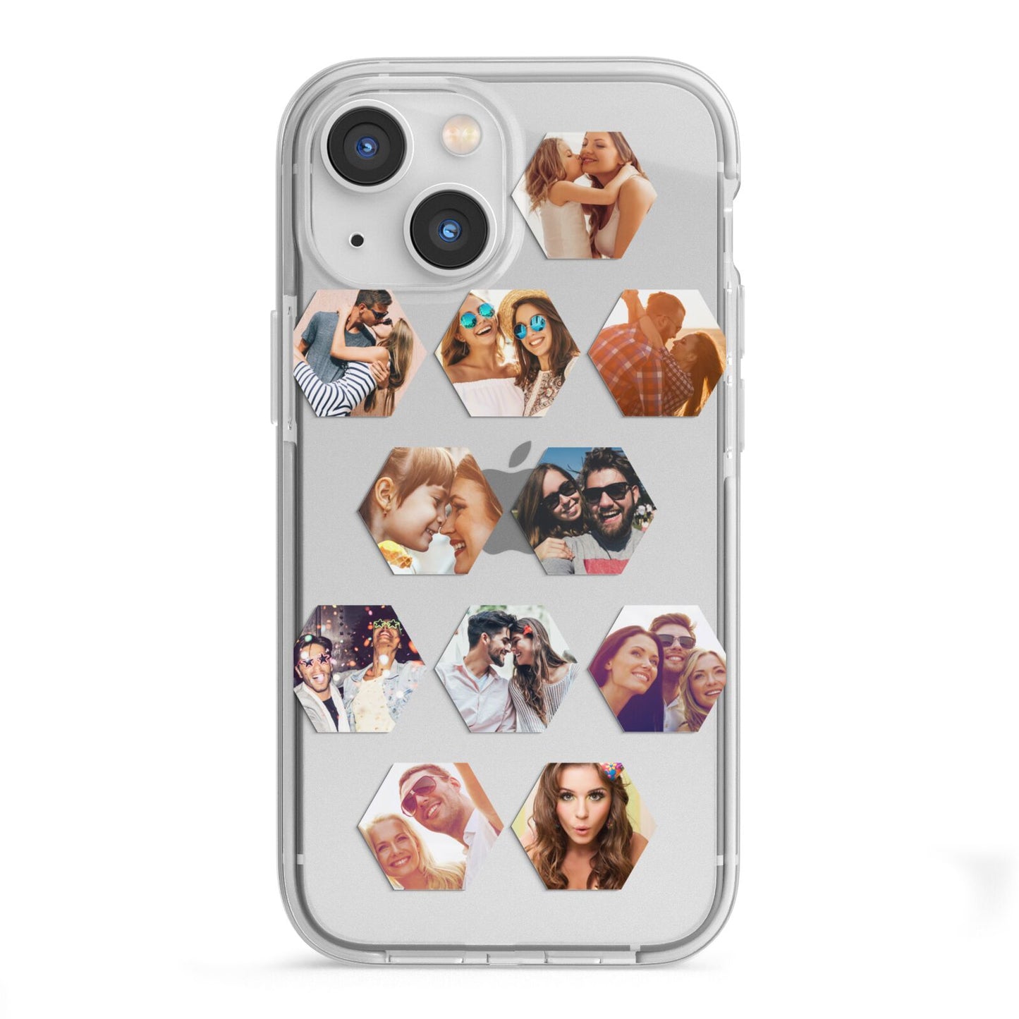 Photo Collage Hexagon iPhone 13 Mini TPU Impact Case with White Edges