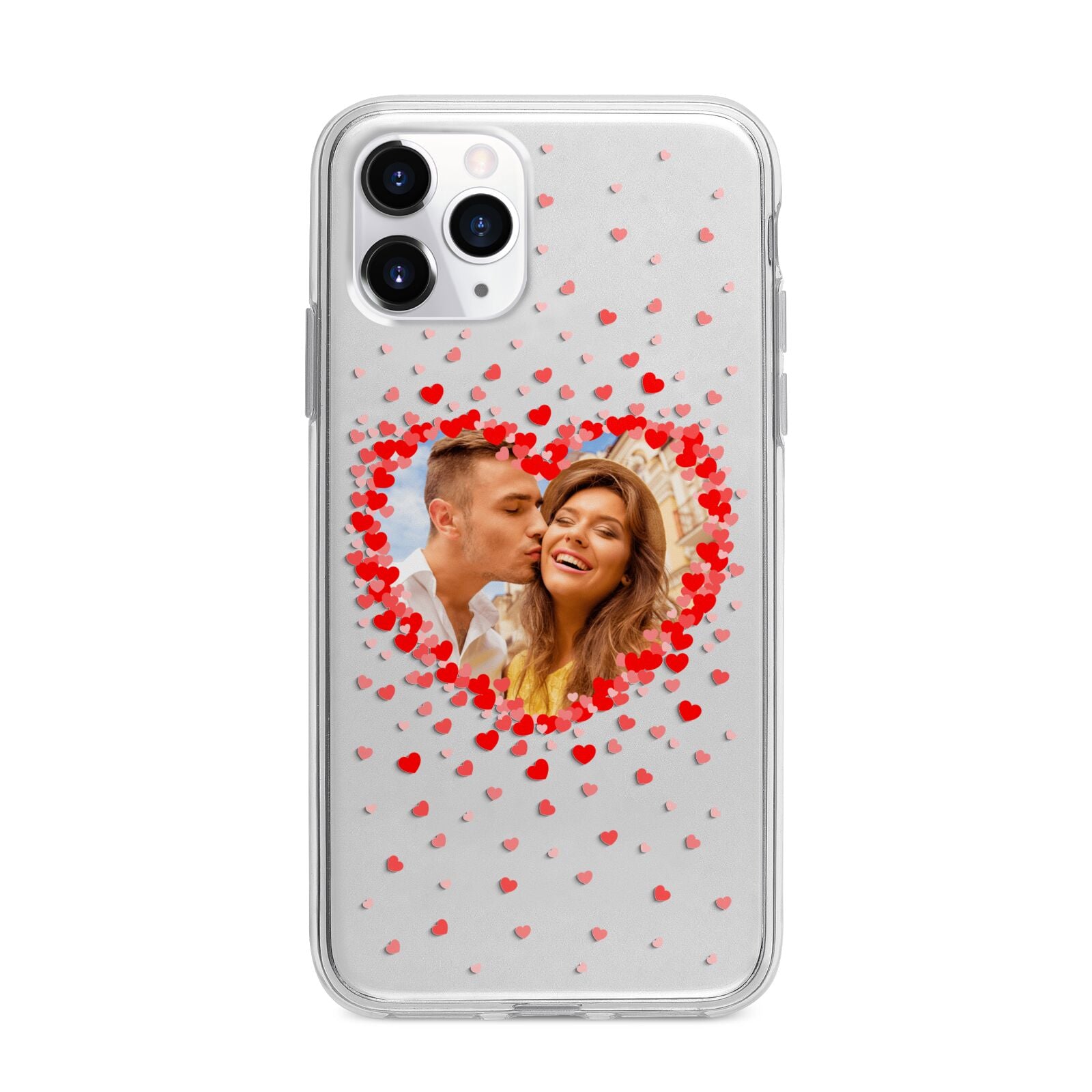 Photo Confetti Heart Apple iPhone 11 Pro Max in Silver with Bumper Case