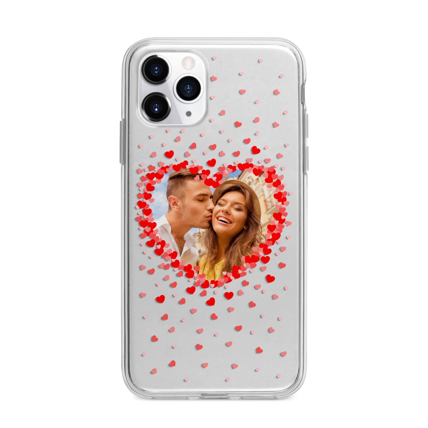 Photo Confetti Heart Apple iPhone 11 Pro in Silver with Bumper Case