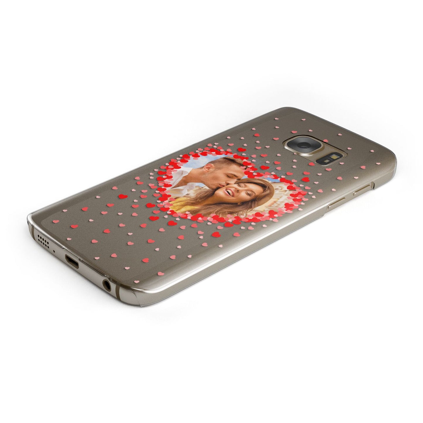 Photo Confetti Heart Protective Samsung Galaxy Case Angled Image