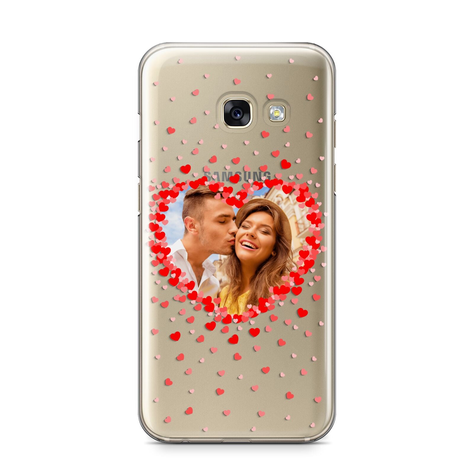 Photo Confetti Heart Samsung Galaxy A3 2017 Case on gold phone