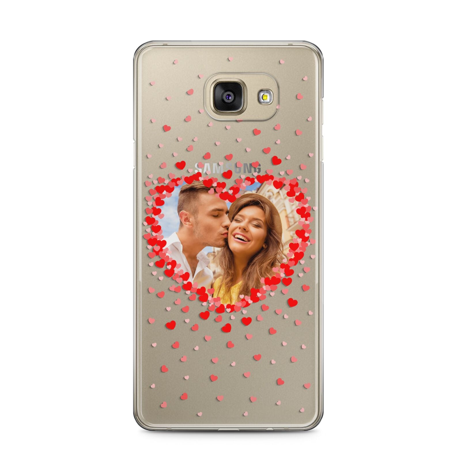Photo Confetti Heart Samsung Galaxy A5 2016 Case on gold phone