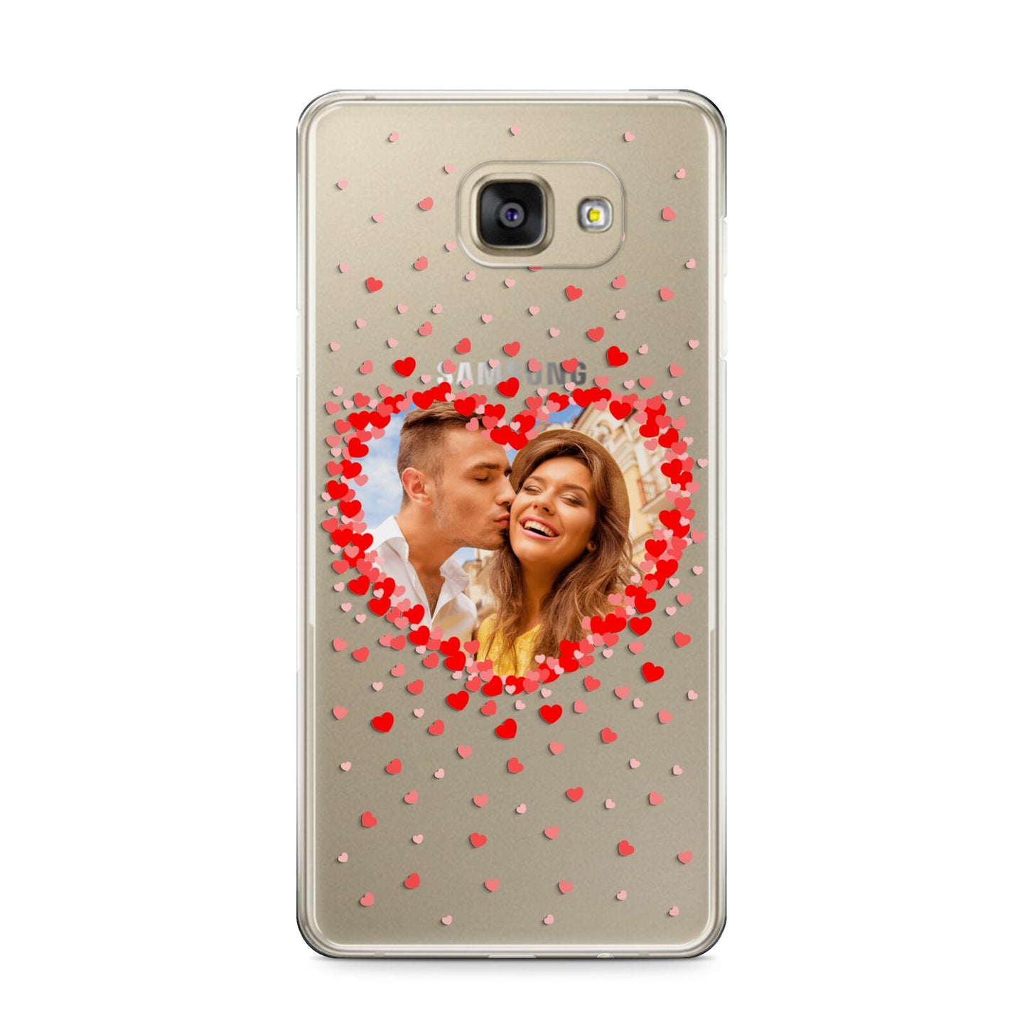Photo Confetti Heart Samsung Galaxy A9 2016 Case on gold phone