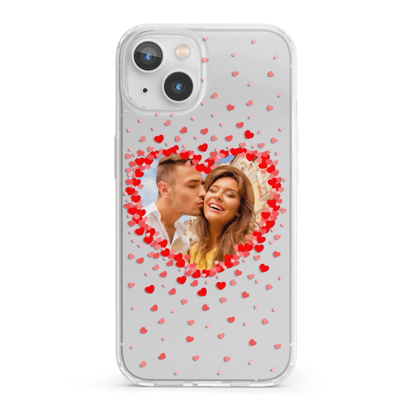 Photo Confetti Heart iPhone 13 Clear Bumper Case