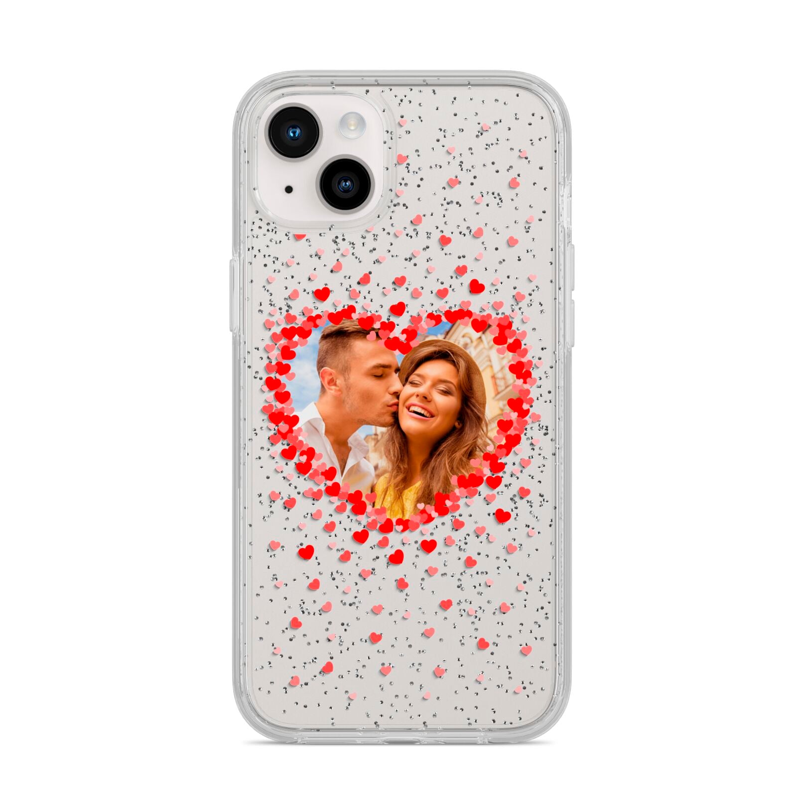 Photo Confetti Heart iPhone 14 Plus Glitter Tough Case Starlight