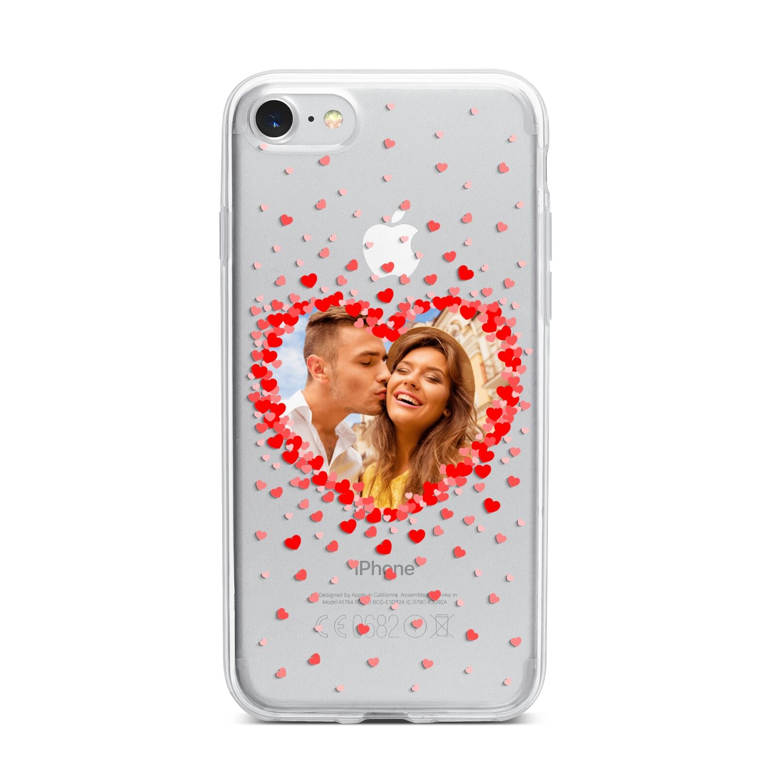 Photo Confetti Heart iPhone 7 Bumper Case on Silver iPhone