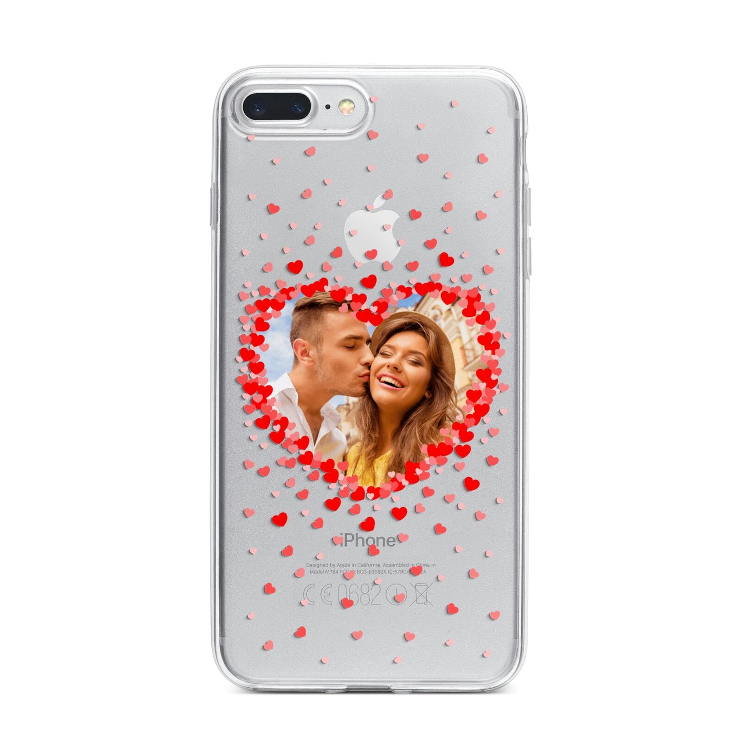 Photo Confetti Heart iPhone 7 Plus Bumper Case on Silver iPhone