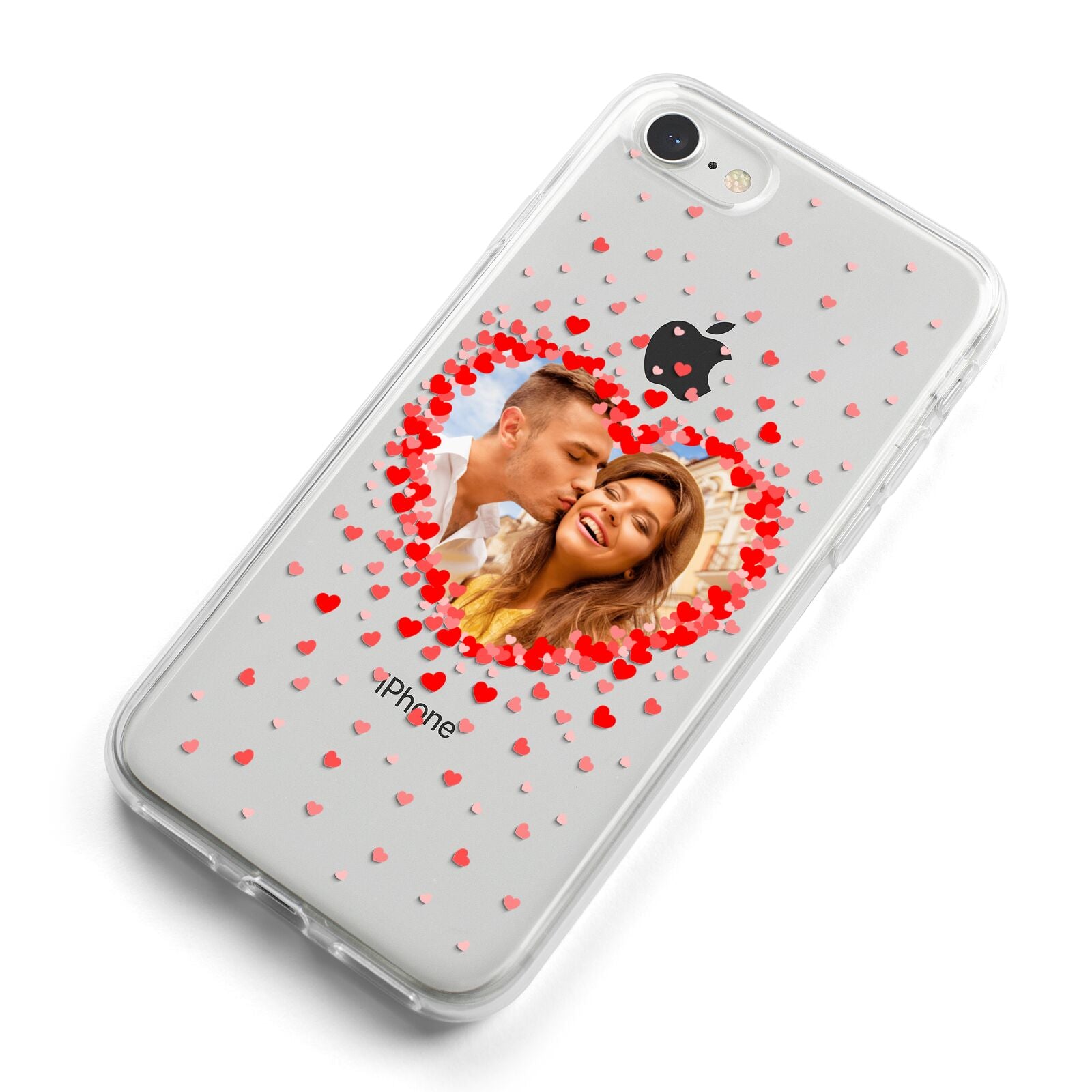 Photo Confetti Heart iPhone 8 Bumper Case on Silver iPhone Alternative Image