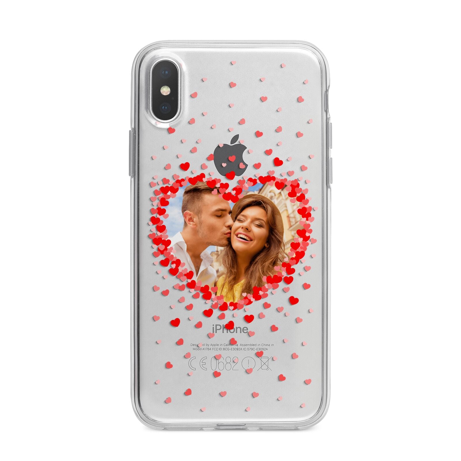 Photo Confetti Heart iPhone X Bumper Case on Silver iPhone Alternative Image 1