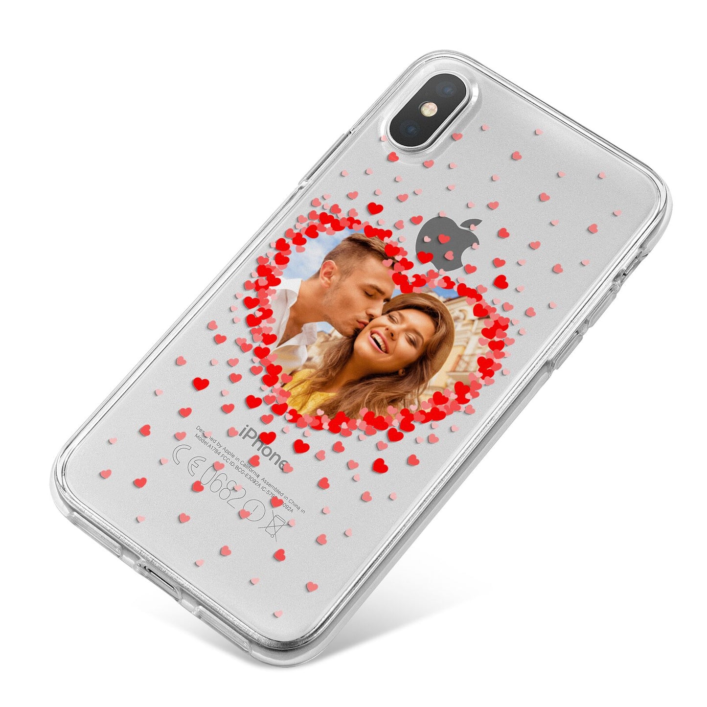 Photo Confetti Heart iPhone X Bumper Case on Silver iPhone