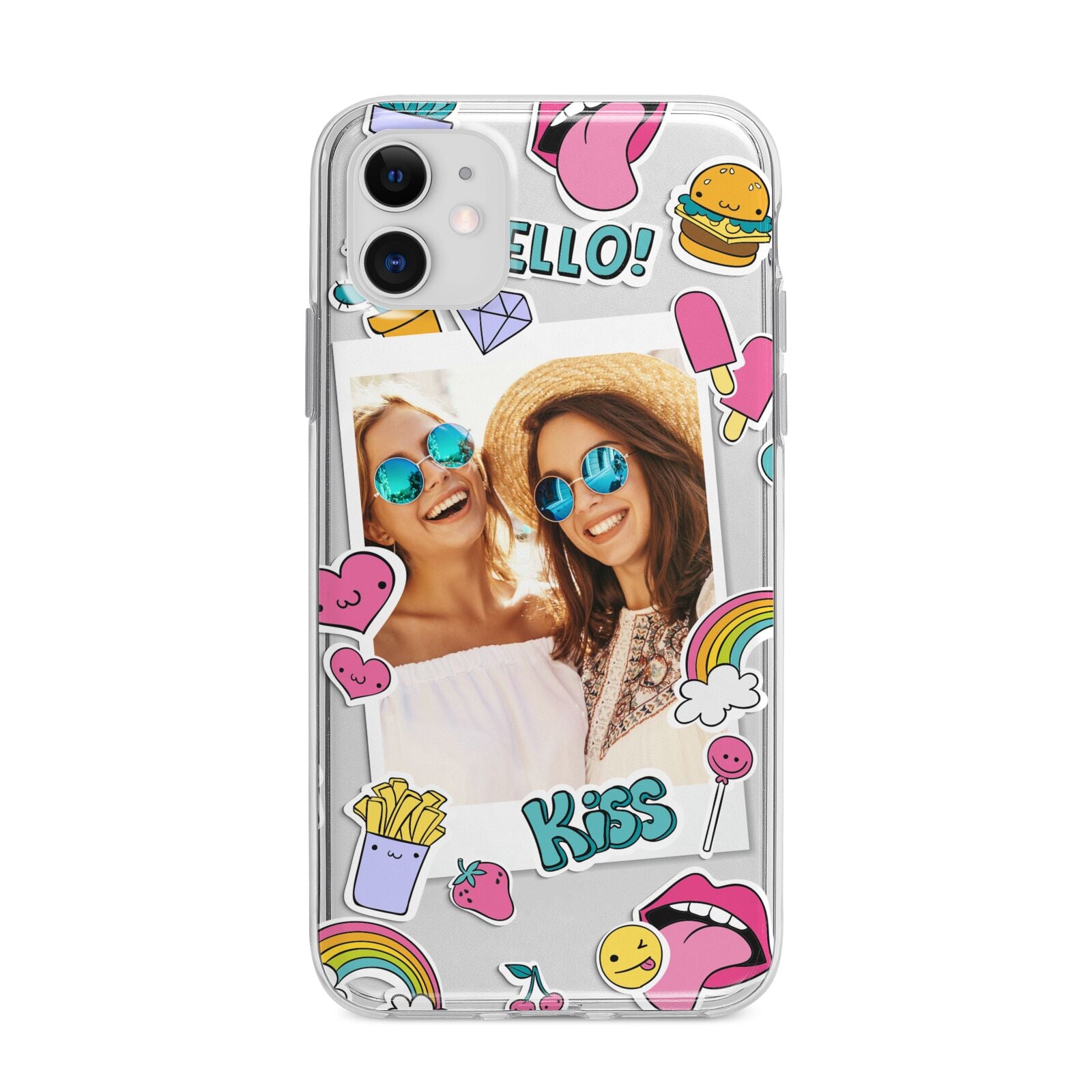 Photo Cute Stickers Apple iPhone 11 in White with Bumper Case