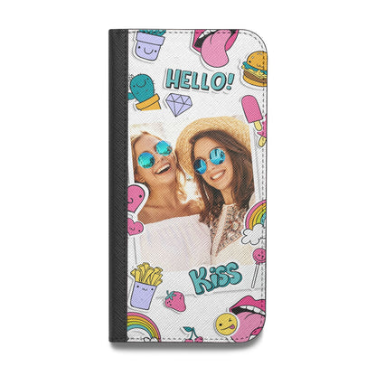 Photo Cute Stickers Vegan Leather Flip Samsung Case