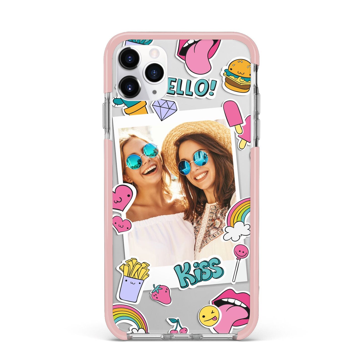 Photo Cute Stickers iPhone 11 Pro Max Impact Pink Edge Case