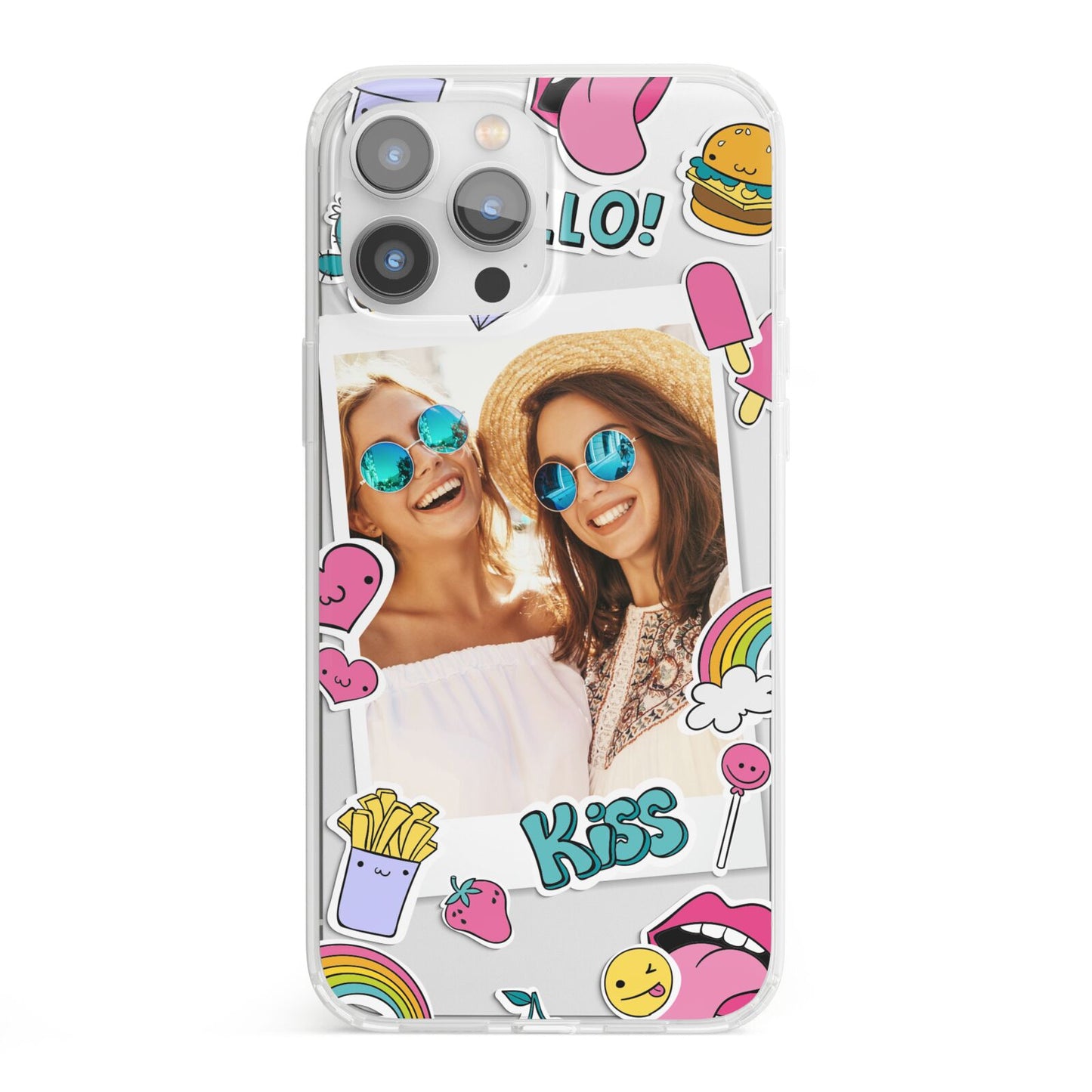 Photo Cute Stickers iPhone 13 Pro Max Clear Bumper Case