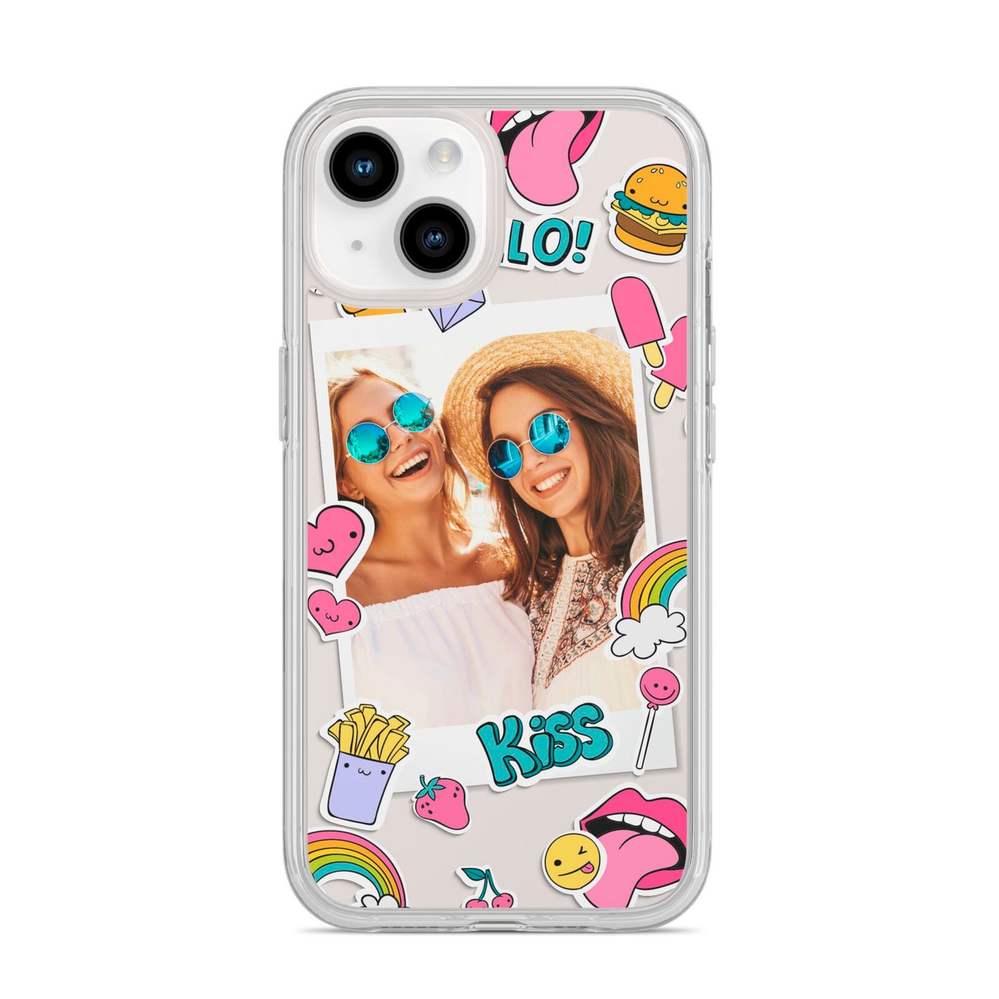 Photo Cute Stickers iPhone 14 Clear Tough Case Starlight