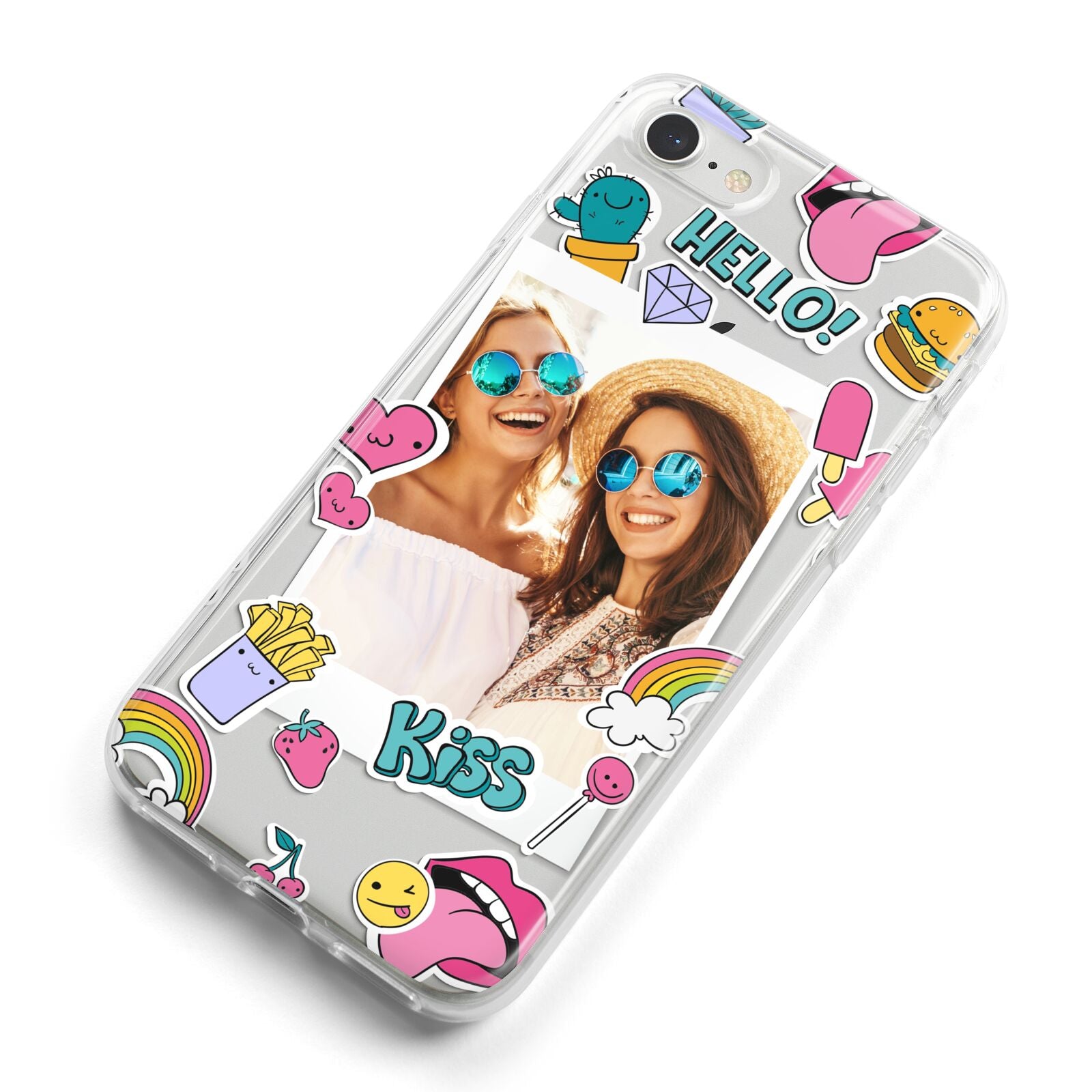 Photo Cute Stickers iPhone 8 Bumper Case on Silver iPhone Alternative Image