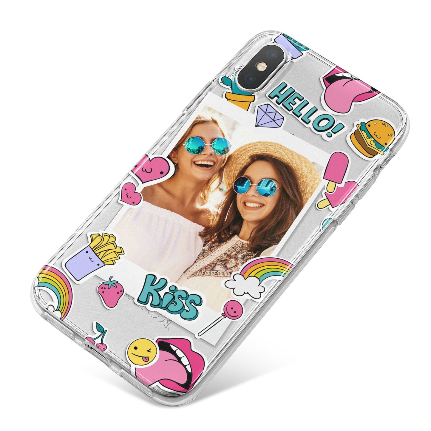 Photo Cute Stickers iPhone X Bumper Case on Silver iPhone