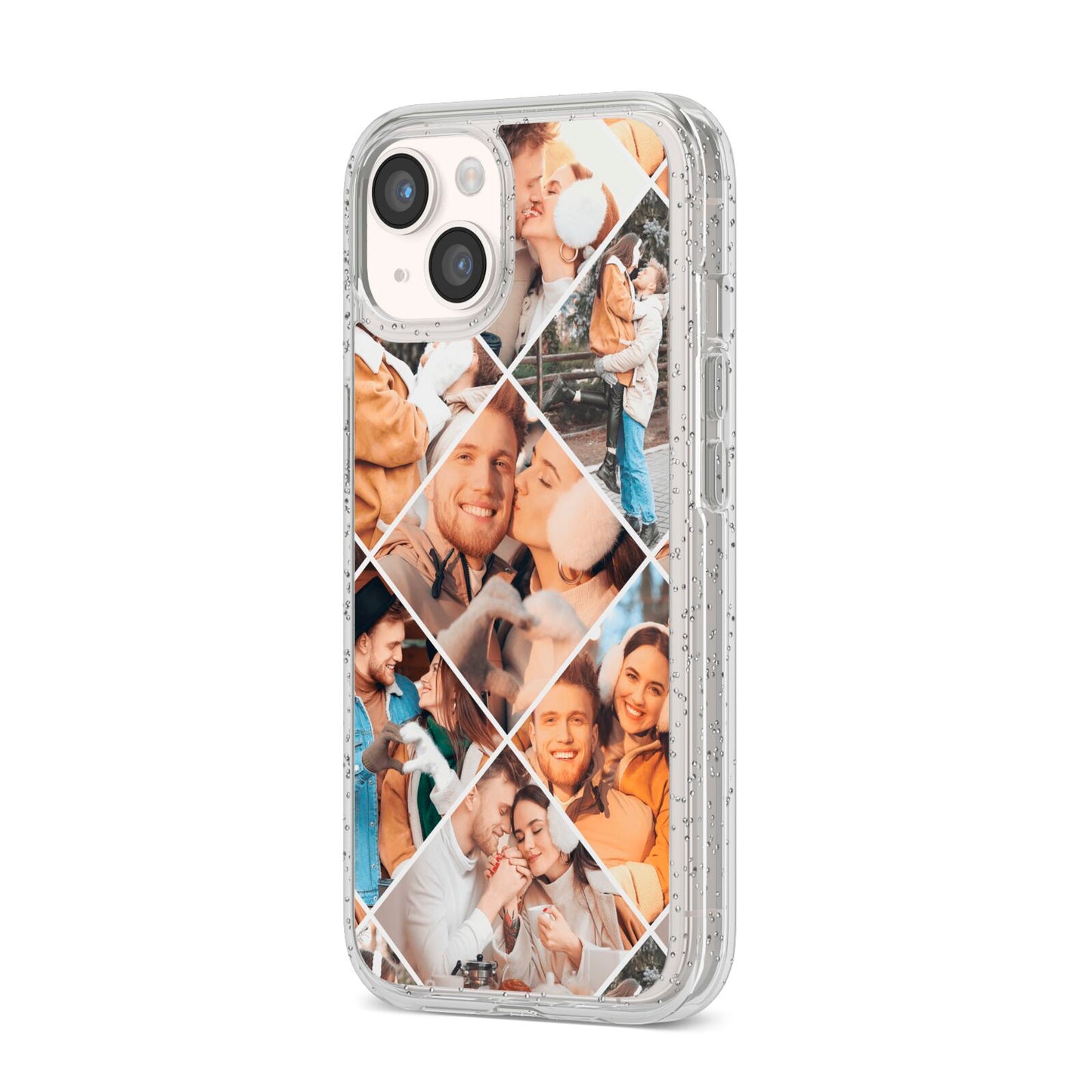 Photo Diamond iPhone 14 Glitter Tough Case Starlight Angled Image