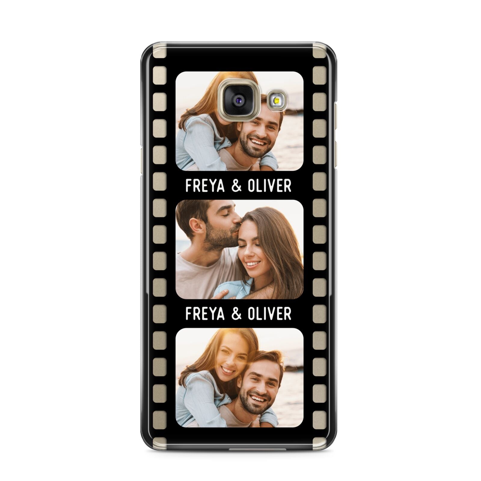 Photo Film Personalised Samsung Galaxy A3 2016 Case on gold phone